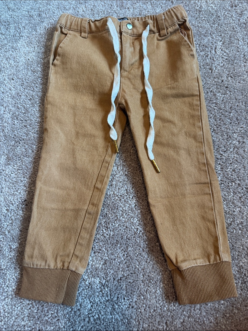 Bay co apparel Kids Tan Jogger Pants with Drawstring